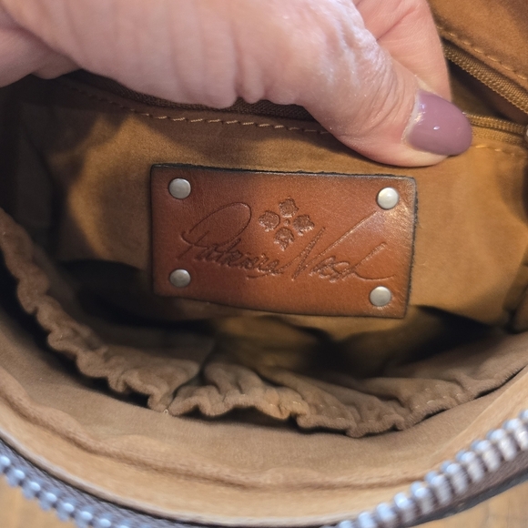 Patricia Nash Cassoni Brown Turquoise Tooled Leather Zip Wristlet Clutch - Picture 7 of 7